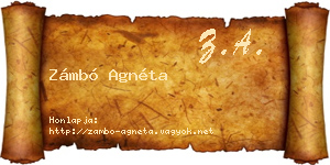 Zámbó Agnéta névjegykártya